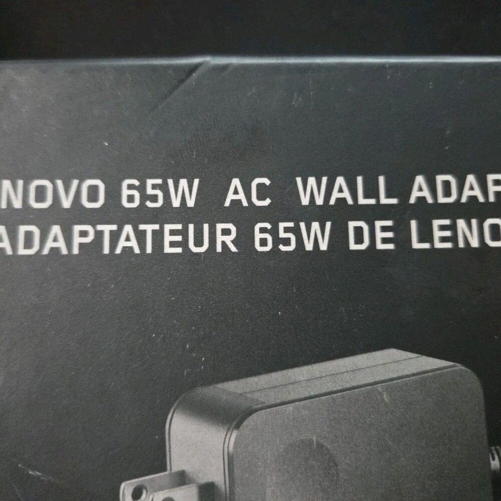 Lenovo 65W Laptop Charger - Round Tip AC Wall Adapter (GX20L29355) Black Sealed - Picture 2 of 9